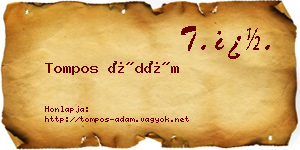 Tompos Ádám névjegykártya